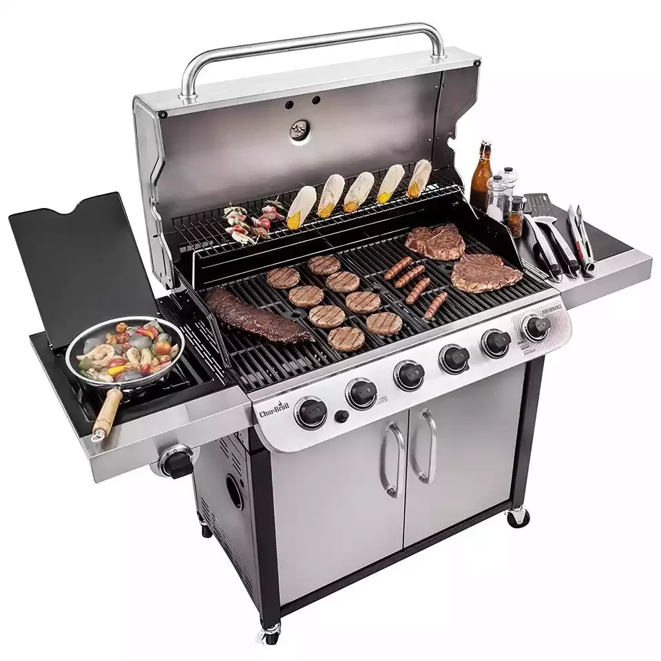 

Shineho Top Selling Portable 5 Burner Gas Griller Machine Commercial Smokeless Oven Barbecue Stove Gas Bbq Grill for sale