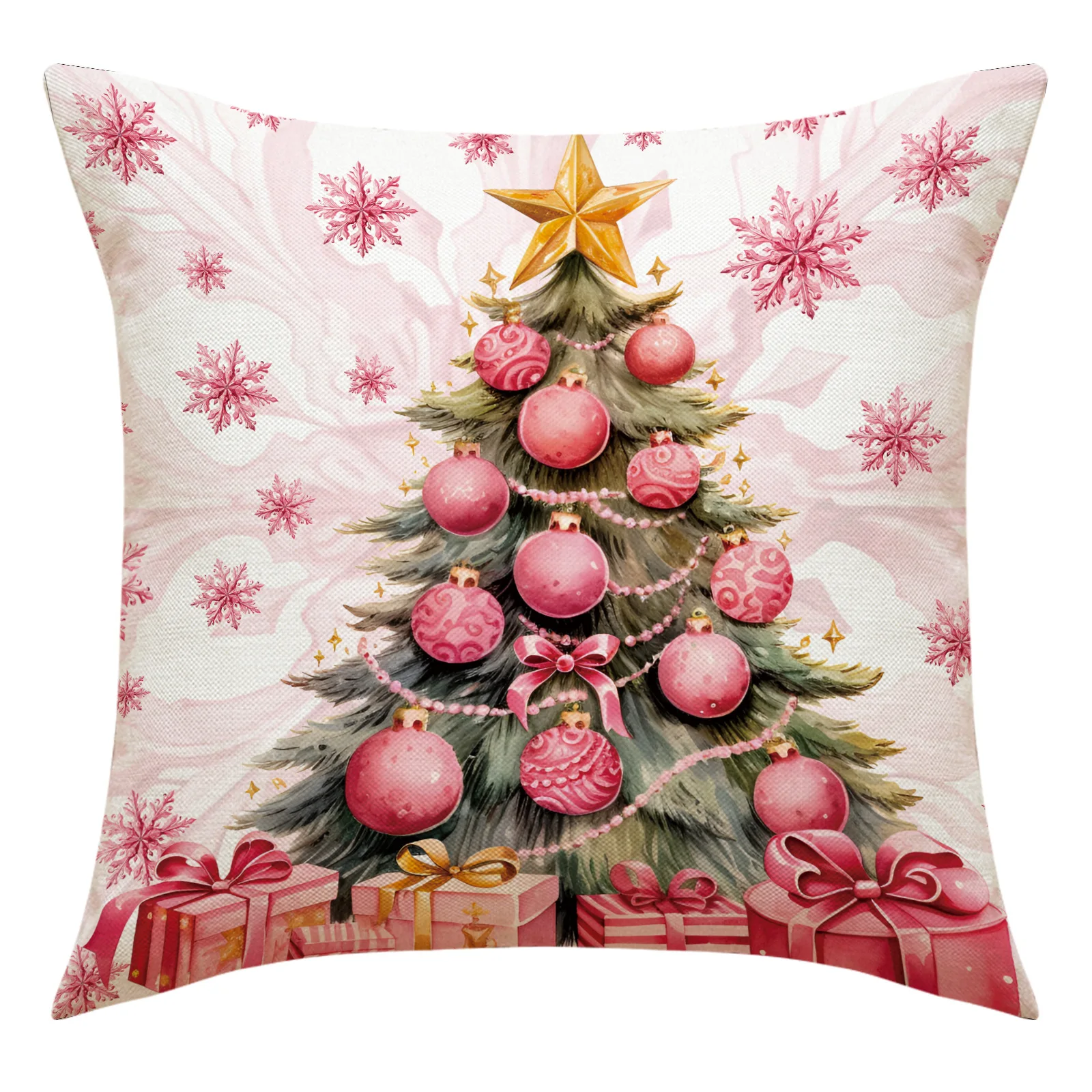 thumbnail image 1 of Funda de cojín navideña de 45 cm con diseño de muñeco de nieve y Papá Noel para dormitorio, funda de almohada decorativa para el hogar, cama y coche, Noel 2024, 1 of 5