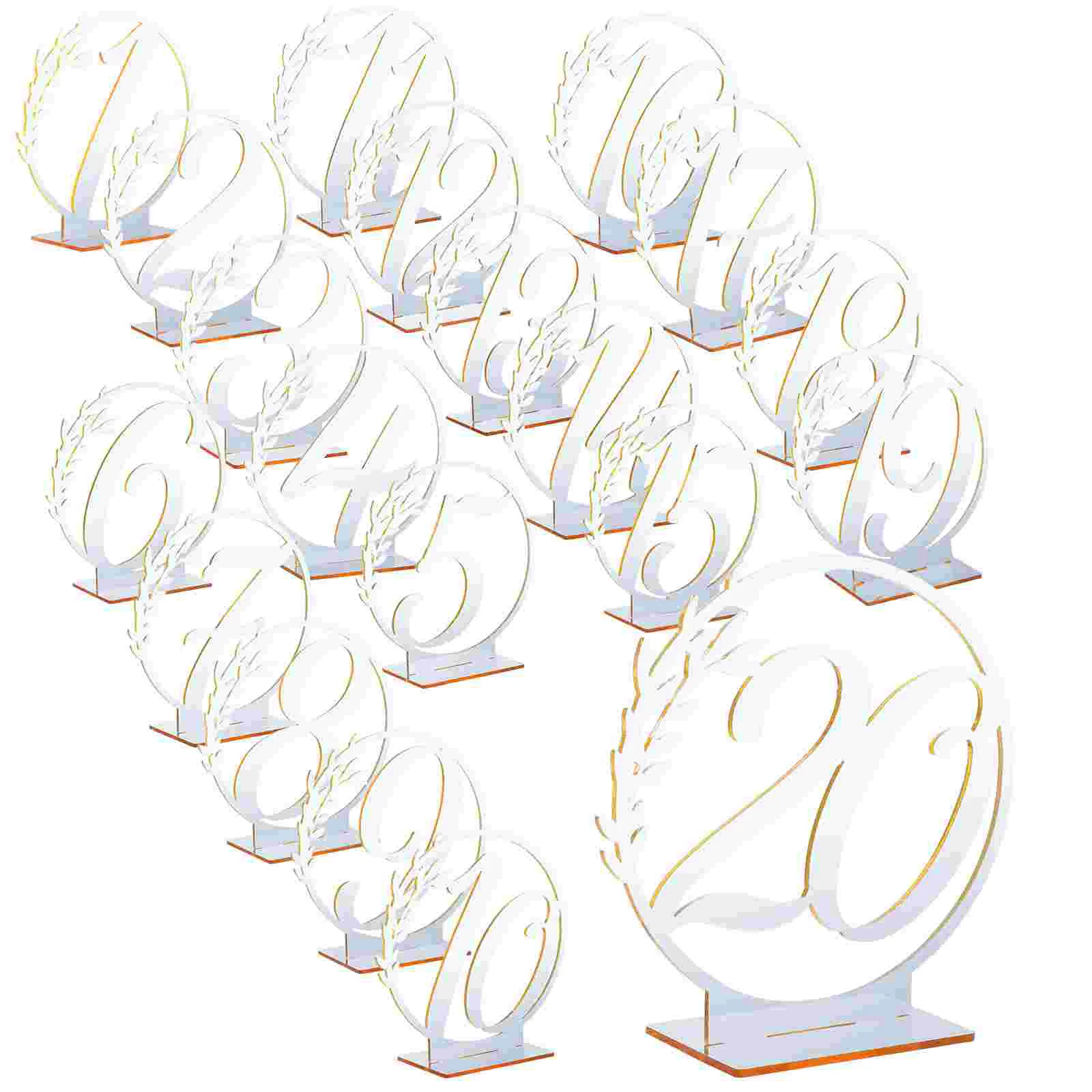 20 Pcs Table Numbers Wedding Decor Party Acrylic Sign Bride Double Sided Dining Room