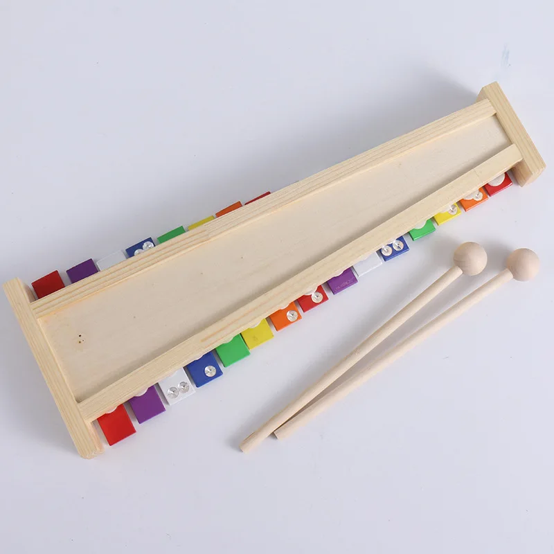 15 Keys Xylophone for Children Orff Musical Keyboard Kalimba Metal Music Instrument Wooden Xylophone For Kids Baby Piano Toy