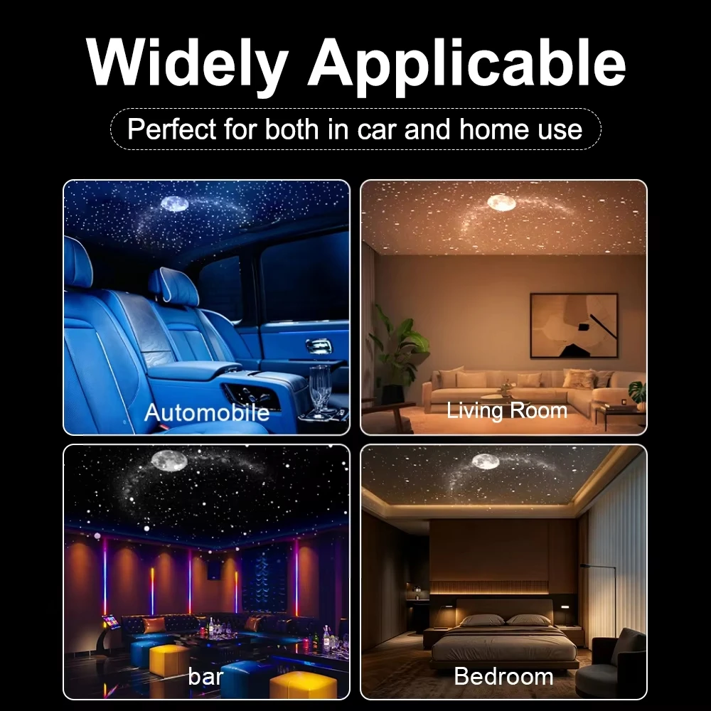 360 ° Illuminazione Ambientale a Proiezione di Stelle e Galassie per Interni Auto, Proiettore Cielo Stellato Regolabile con Controllo Touch USB - immagine 5