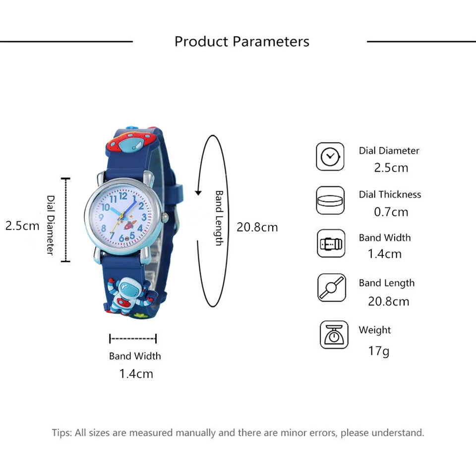 Hot Sell UFO Astronaut Children Watch for 1-15 Years Old Boys Soft Silicone Cartoon Kids Quartz Wristwatches Clock 4