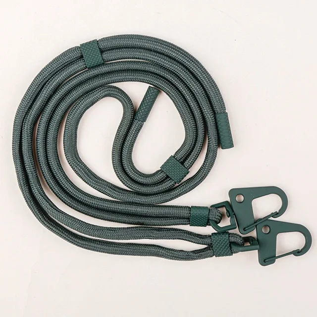 Dual Clip Rope Crossbody Lanyard Tether For Mobile Phone 160cm 6mm Detachable Adjustable Strap Bold Long Neck Hang Hook Cord 4