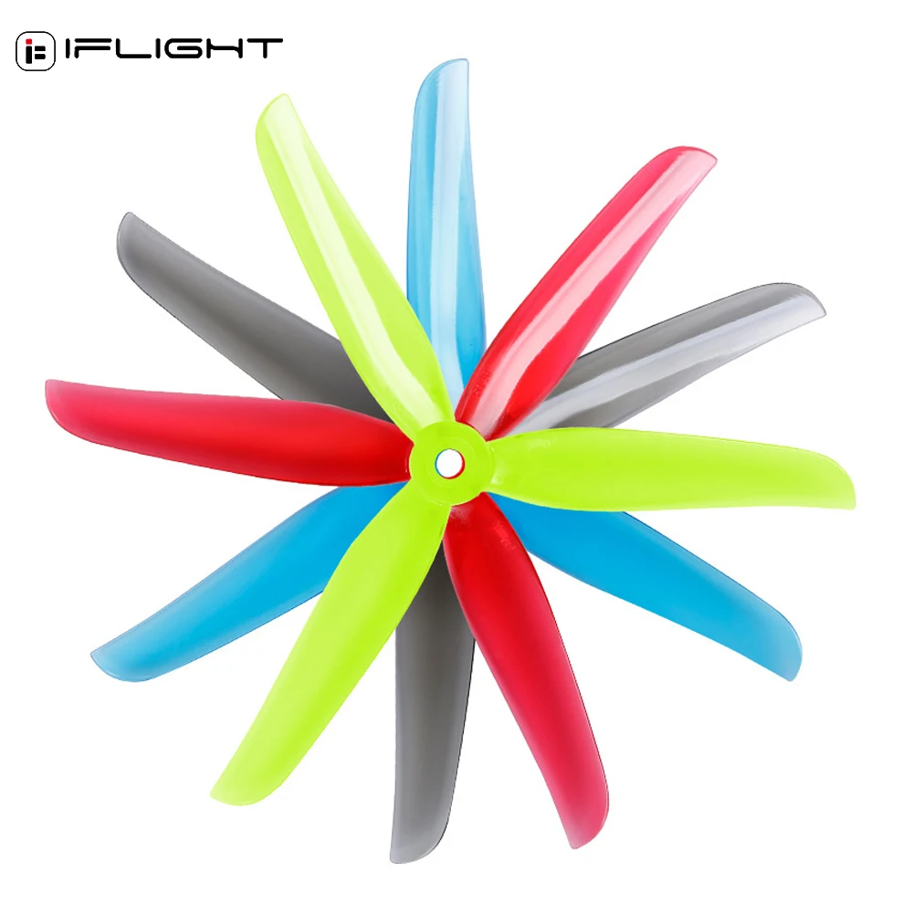 Hélice Nazgul F5 5 pouces 3 pales polycarbonate - iFlight en action, flou de mouvement suggérant la rotation rapide.