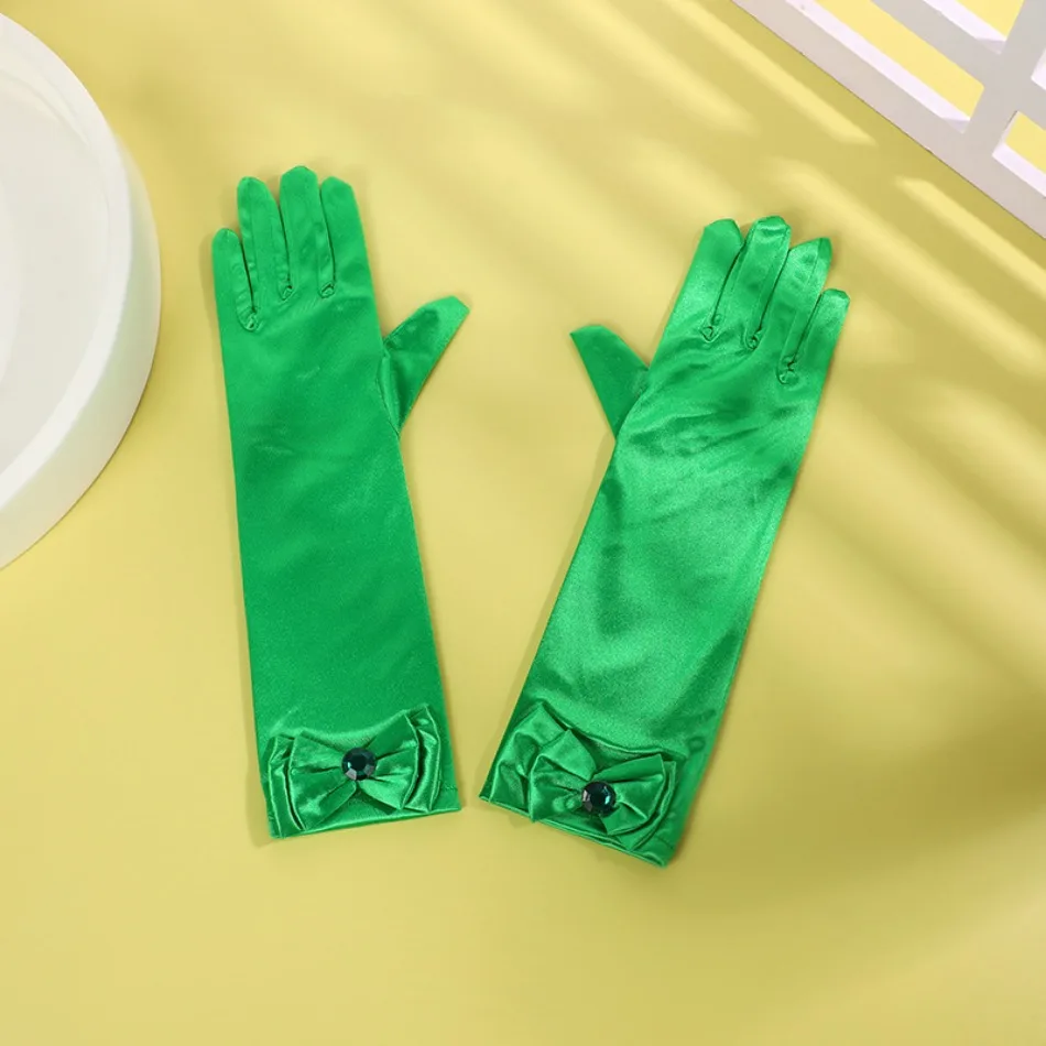 Fairy Tale Princess Sleeves Princess Elsa's Clothing Accessories Ice And Snow Fantasy Bow Gloves Fashionable Printed
