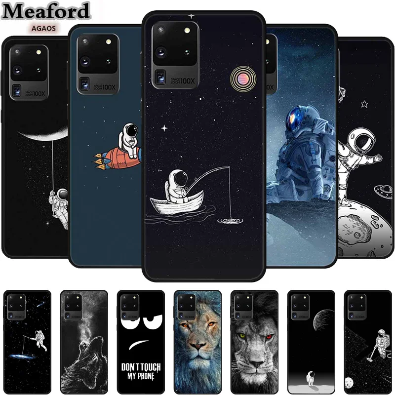 Per Samsung Galaxy S20 Ultra 5G Custodia Astronauta Custodie Morbide In Silicone Per Samsung S20 Ultra Lte 5G Shell Protettivo Moon Capa