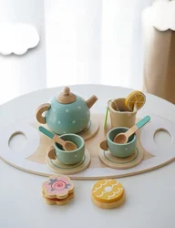 Deluxe Wooden Afternoon Tea Set for Toddlers - Pretend Play Food & Early Learning Toy (Afternoon tea set)