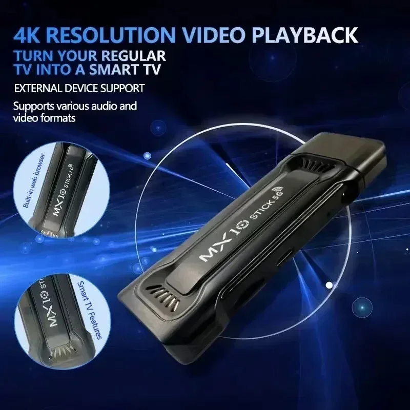 Wholesale MX10 TV Stick RK3228A HDR IPTV 4K Smart TV Dongle Dual Wifi 1GB 8GB 4 Core 64bit Android TV Box With Remote Control 5