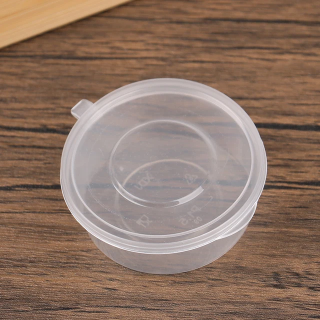 10/20/30Pcs 25ml Small Plastic Round Cups Takeaway Sauce Cup Food storage  Containers With Hinged Lids Pigment Paint Box Palette Disposable Box