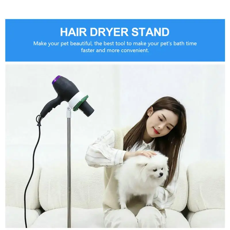 Telescopic Hair Dryer Holder Stainless Steel Blow Dryer Stand Hands Free Hanger Bathroom Shelf Hairdryer Rack Floor Stand Pet