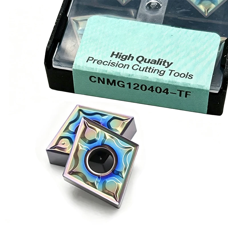 Farbige Hartmetall-Drehmeißel mit hoher Härte, pfirsichförmig, für Außendreharbeiten, CNC-Einsätze CNMG120404-TF CNMG120408-TF