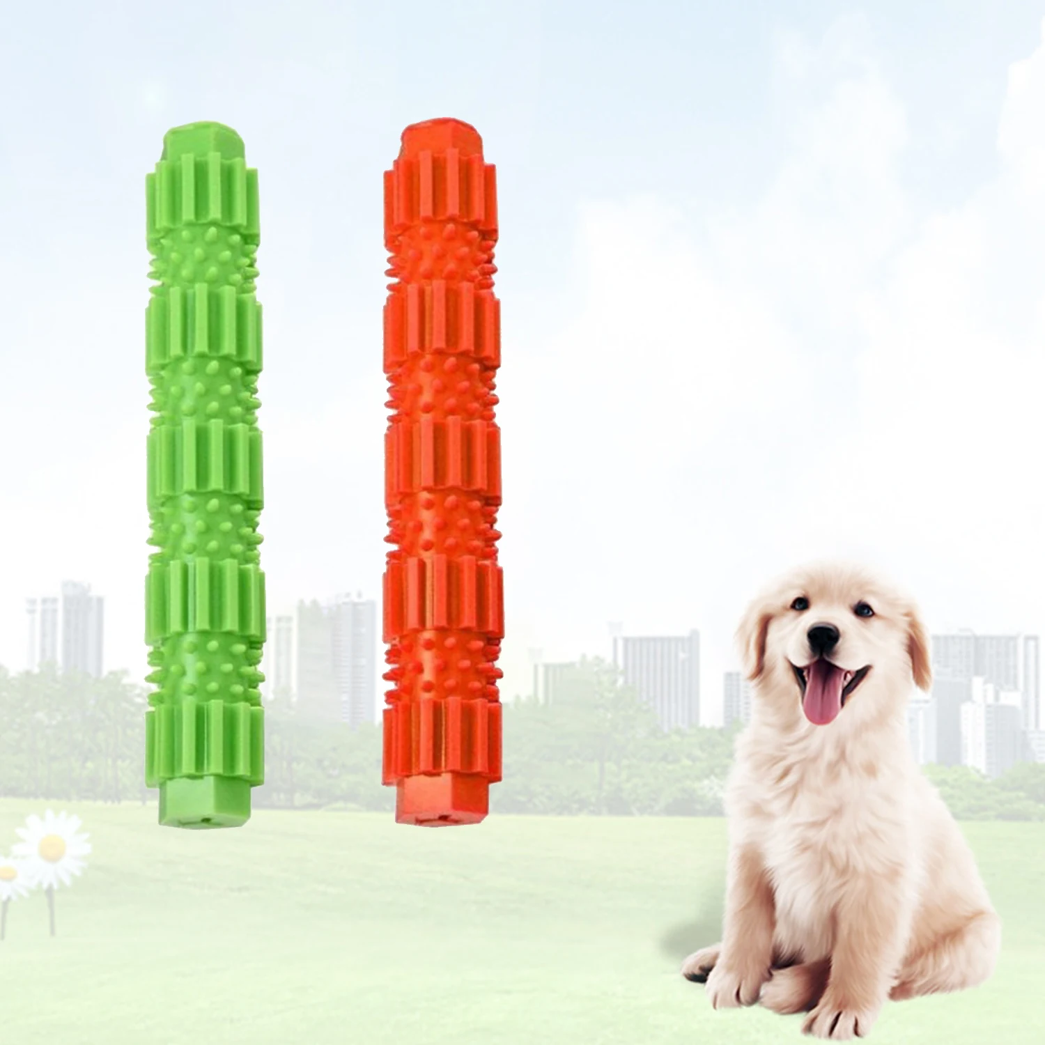 Pet Dog Chew Toy for Aggressive Chewers Treat Dispensing Rubber Teeth Cleaning Toy Squeaking Rubber Dog Toy Toys for Dogs 1Pc 5