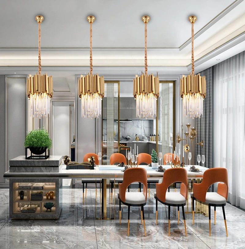 S3f8076a0df79417282ff26477aff6731l Modern Gold LED Crystal Chandelier For Dining Room Luxury Round Cristal Hanging Lamp Home Indoor Lighting Fixtures Island Lustre