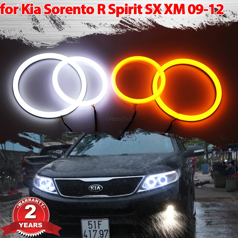 Cotton Smd Led Angel Eye Bulb Halo Ring White Yellow Lamp Car Daytime Running Light Drl Per Kia Sorento R Spirit Sx Xm 2009-2012