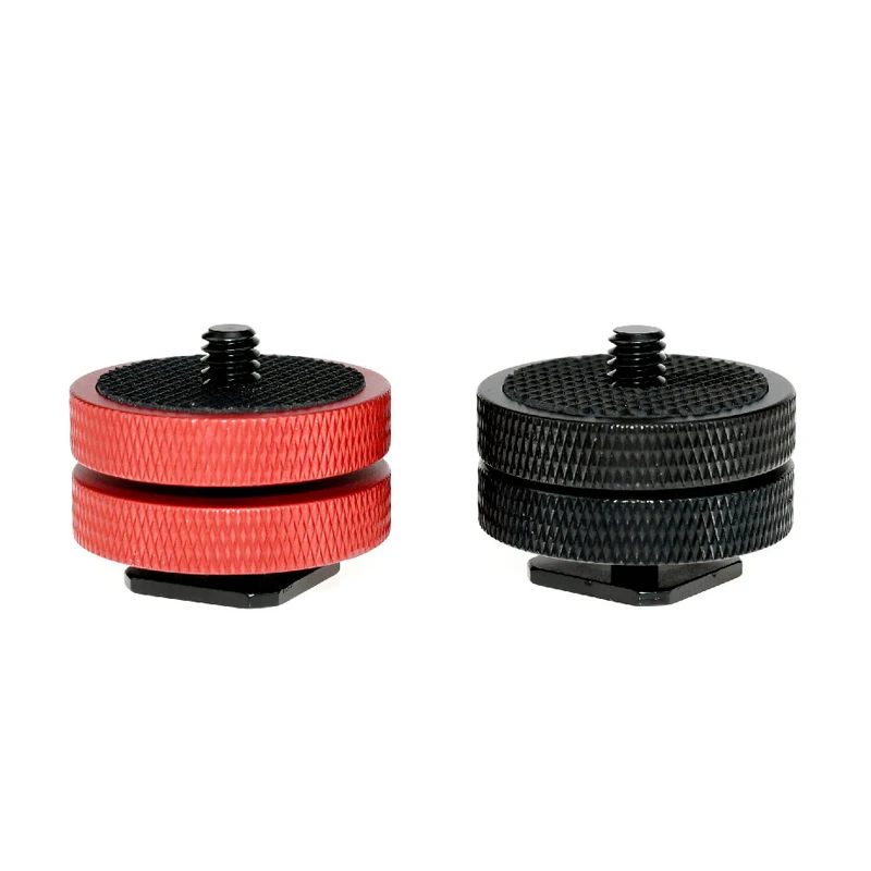 Double Layer Hot Shoe Photography Equipment Accessories 1/4 Live Streaming Tripod Accessories Camera Screw Flash Connection Base flash trigger camera flash adapter flash control part flash shoe cover flash tube replacement part flash protective case