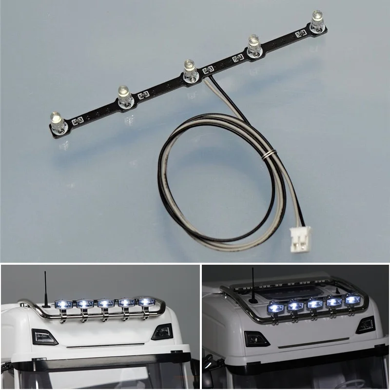 Kit Projecteur LED Y-02 Pour Toit De Camion RC Tamiya 1/14 - Lampe à Monter Soi-même Pour Tracteur, Voiture