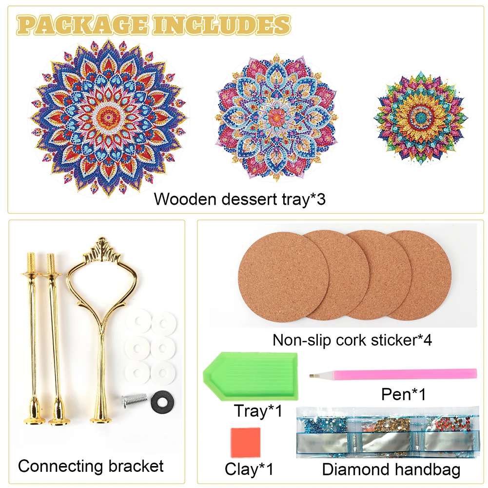 3 Tier Butterfly Home Organizer Rack DIY Diamond Kits Crystal Display Rack Kit 5D DIY Shelf Art Craft Set for Bedroom Bathroom
