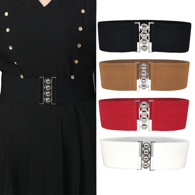 Retro Style Elastic Waist Belt Dresses Waist Buckle Corset Belt up Womens  Belts Stretch Waistband Clothing Accessory 