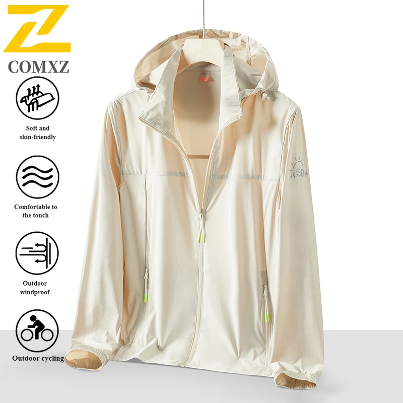Summer Ice Silk UV Protection Jacket UPF50+ Lightweight Outdoor Mountaineering camping Hoodie Breathable Skin Coat for Unisex