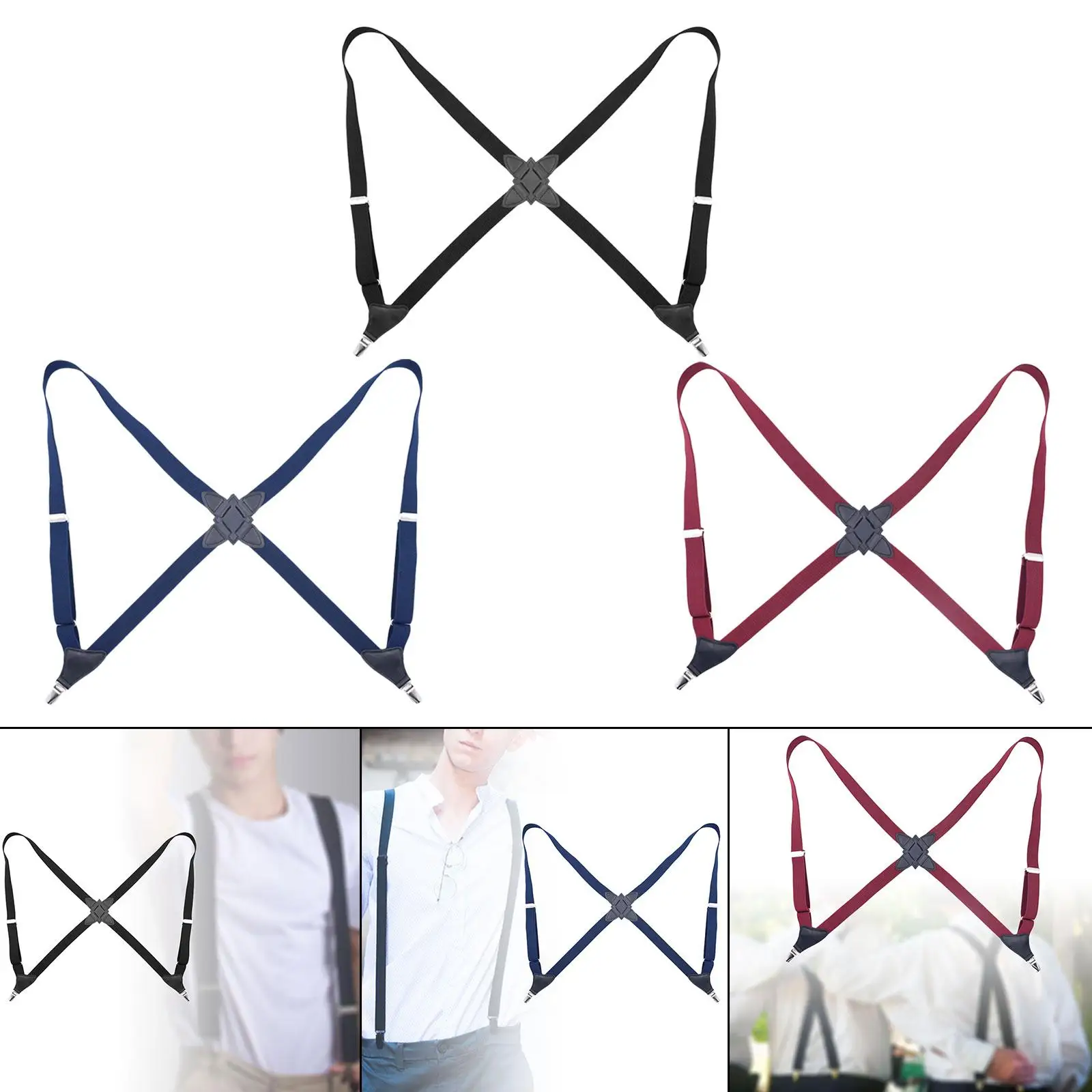 Suspenders for Men Women x Shaped Casual Comfortable 1inch Width Trendy Braces for Orchestras Business Proms Bands Costume Party