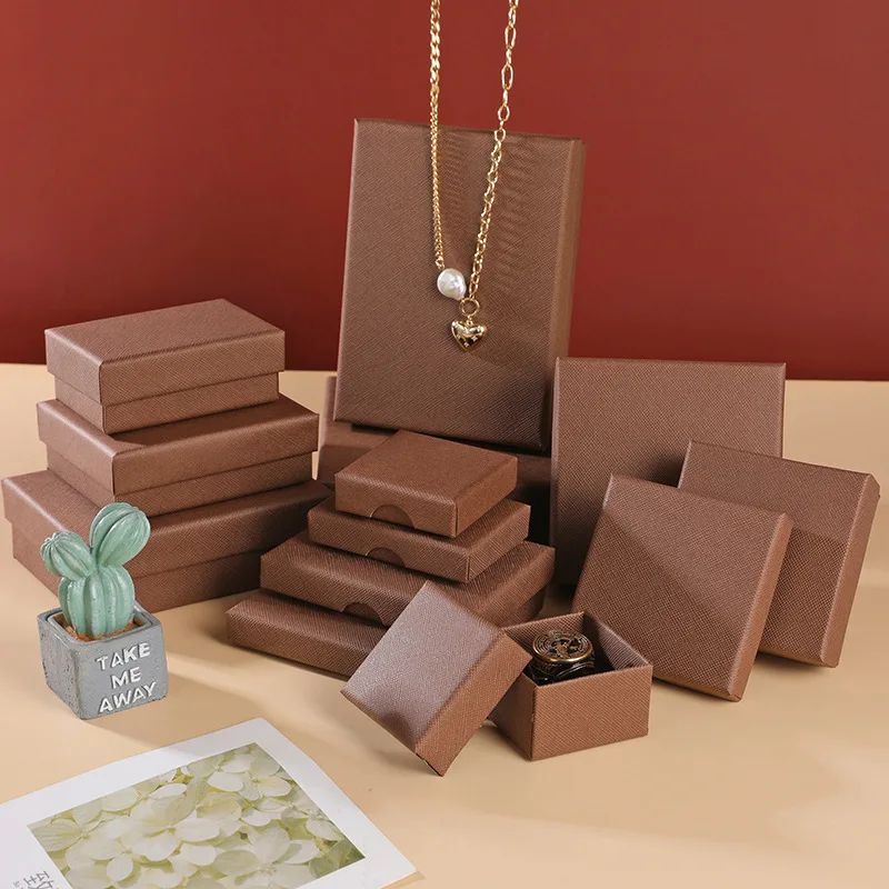 5pcs Cardboard Jewelry Box Ring Earrings Necklace Square