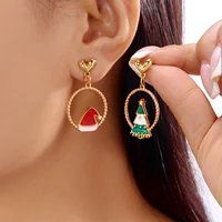 Fashion Christmas Rhinestone Gingerbread Man Earrings for Women Exquisite Imitation Pearl Christmas Tree Bells Party Jewelry - Image 5