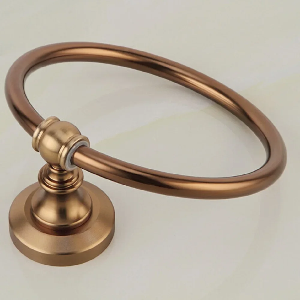 AUSWIND Antique brush Aluminum Alloy Brass Bronze Towel Ring round base bathroom Wall Mounted Bathroom Accessories