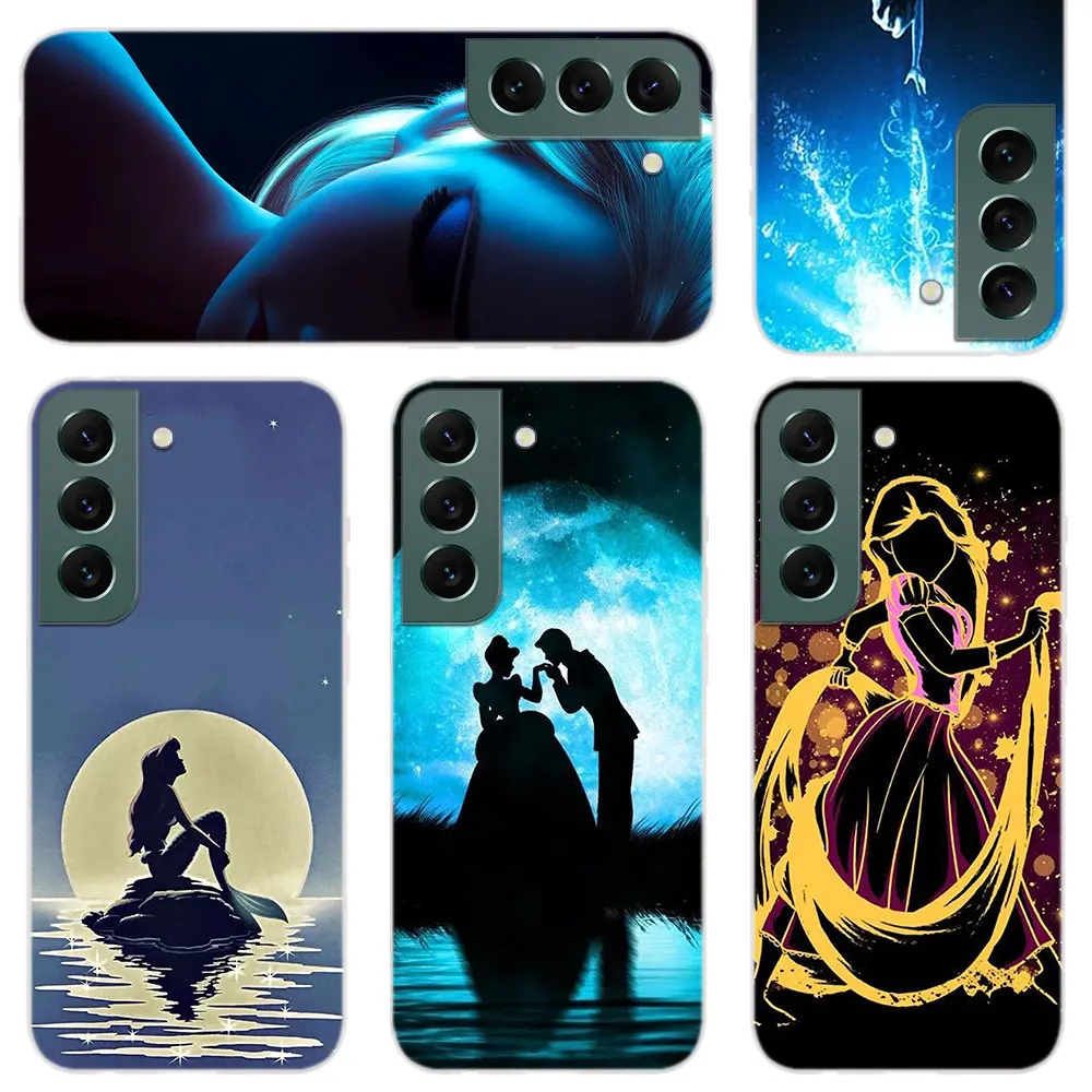 

Silicone Soft Phone Case For Samsung Galaxy S22 S21 5G S20 Ultra S10 S9 S8 Plus Lite E Coque Cover la princesa Elsa Ariel