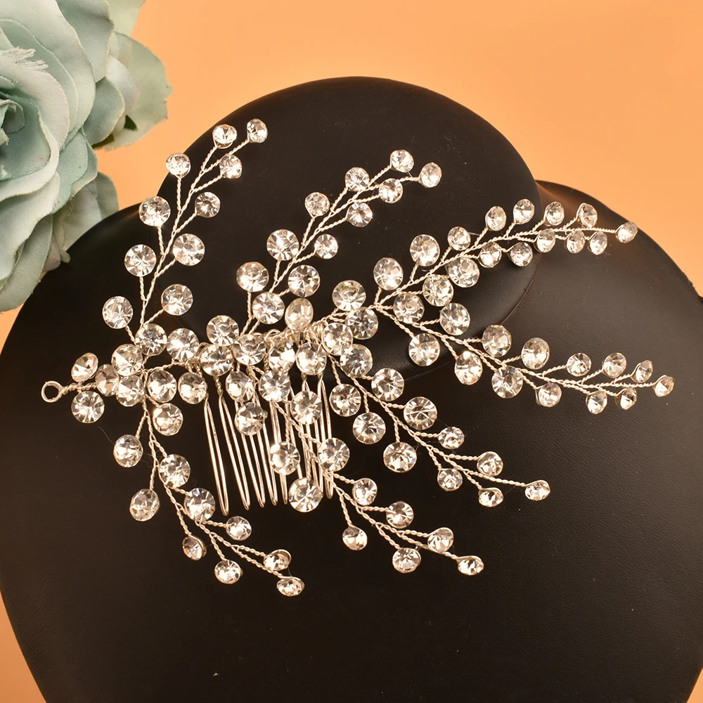 DZ227 Newest Crystal Bridal Hair Combs Rhinestone Wedding Hair Accessories Fashion Women Headpiece Bridesmaids Accessories