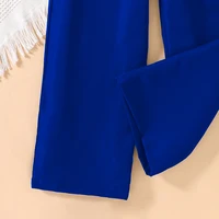 الأطفال الخريف 8-12 سنة الفتيات الأبيض الحب قميص طويل الأكمام الصلبة بنطال ذو قصة أرجل واسعة مجموعة الكورية عادية اليومية فضفاضة مريحة 5