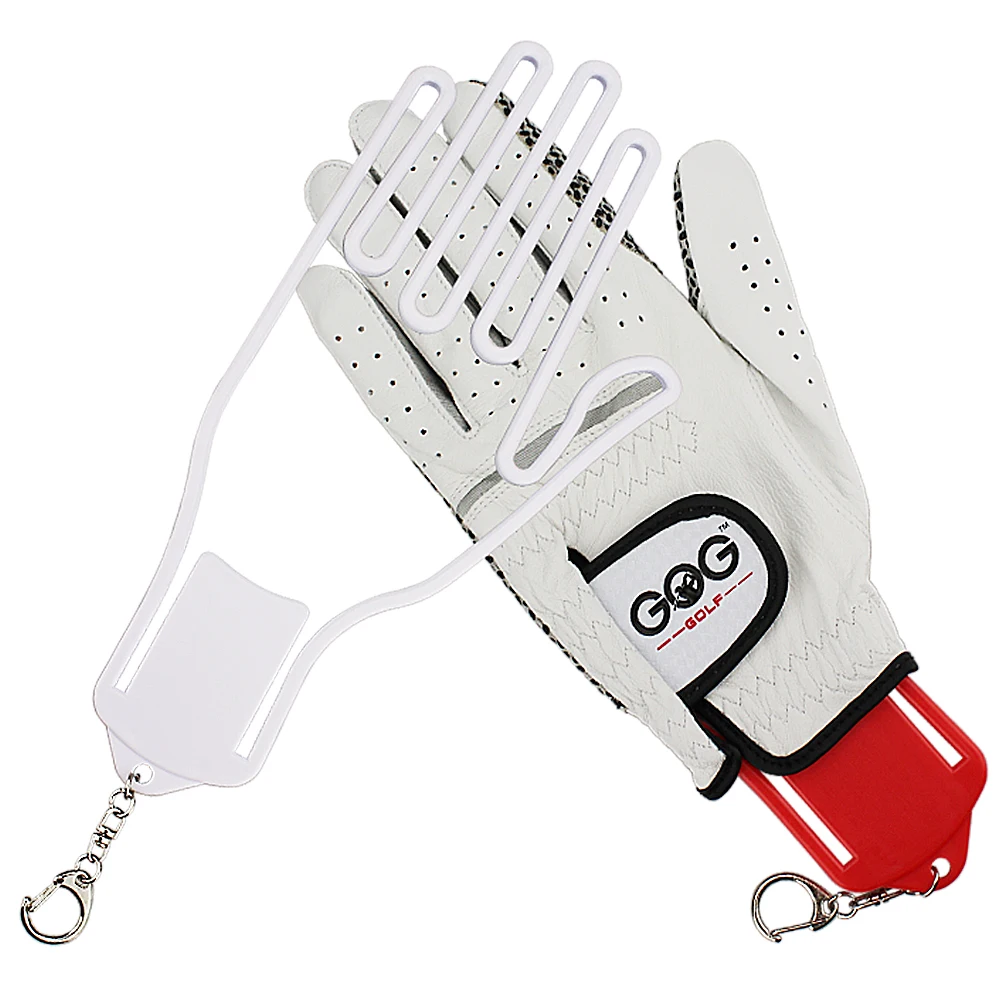 Golf Glove Holder Stretcher Rack Dryer Plastic With Key Chain 4 Colors Colorful Outdoor Sports Tool Golf Gloves Hanger