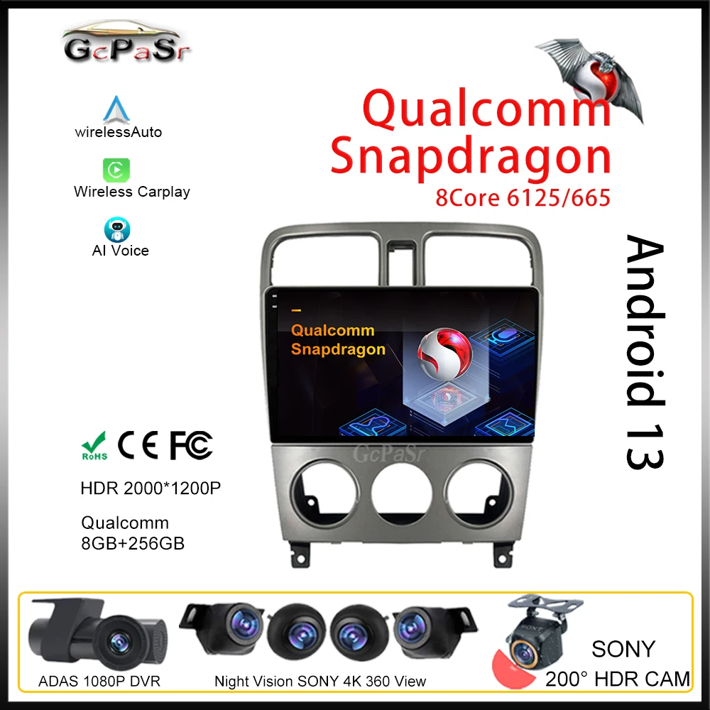 

Автомагнитола Qualcomm Android для Subaru Forester SG 2002-2008, Авторадио, мультимедийный видеоплеер, навигация Carplay No 2Din