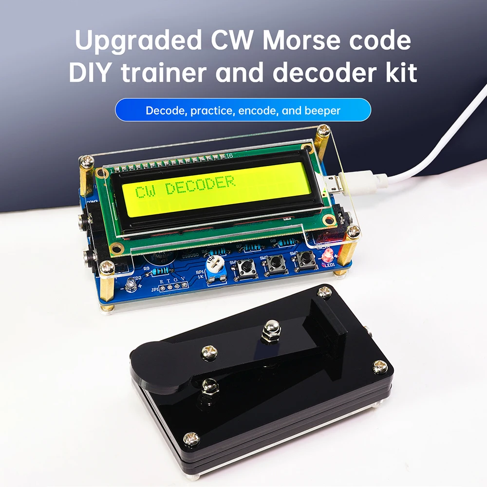 Upgraded CW Morse Code Decoder Finished +Case+Button Kit With Digital ...