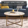 36in Faux Marble Accent Table, Modern End Table, Large Coffee Table Home Decor for Living Room, Dining Room, Tea, Coffee 3