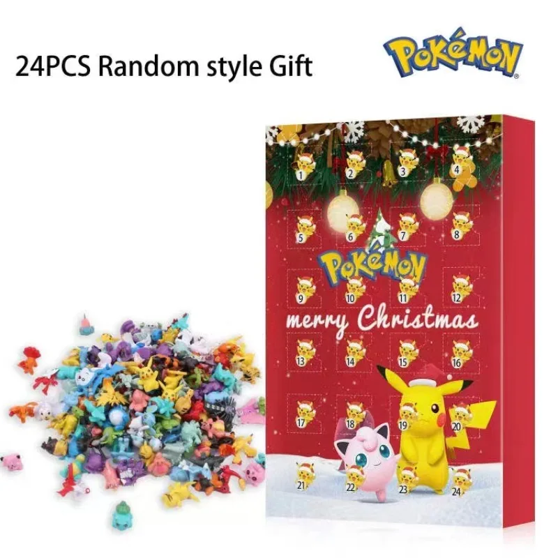 New Pokemon 24Pcs Set Figura Regalo Di Natale Calendario Dell'Avvento Mystery Box Kawaii Pikachu Anime Figure Action Pvc Model Kid Toy