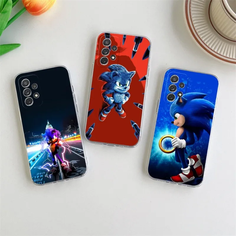 S-Sonic La Custodia Per Telefono H-Hedgehog Per Samsung S23 S30 S22 S20 S10 20Fe Note 20 10 Pro Plus Ultra A12 A42 A71 A91 Trasparente