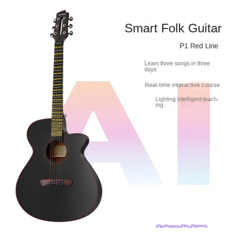 

Smart Guitar Red Line Classic Folk Guitar for Boys and Girls 40-Inch Plywood Beginner