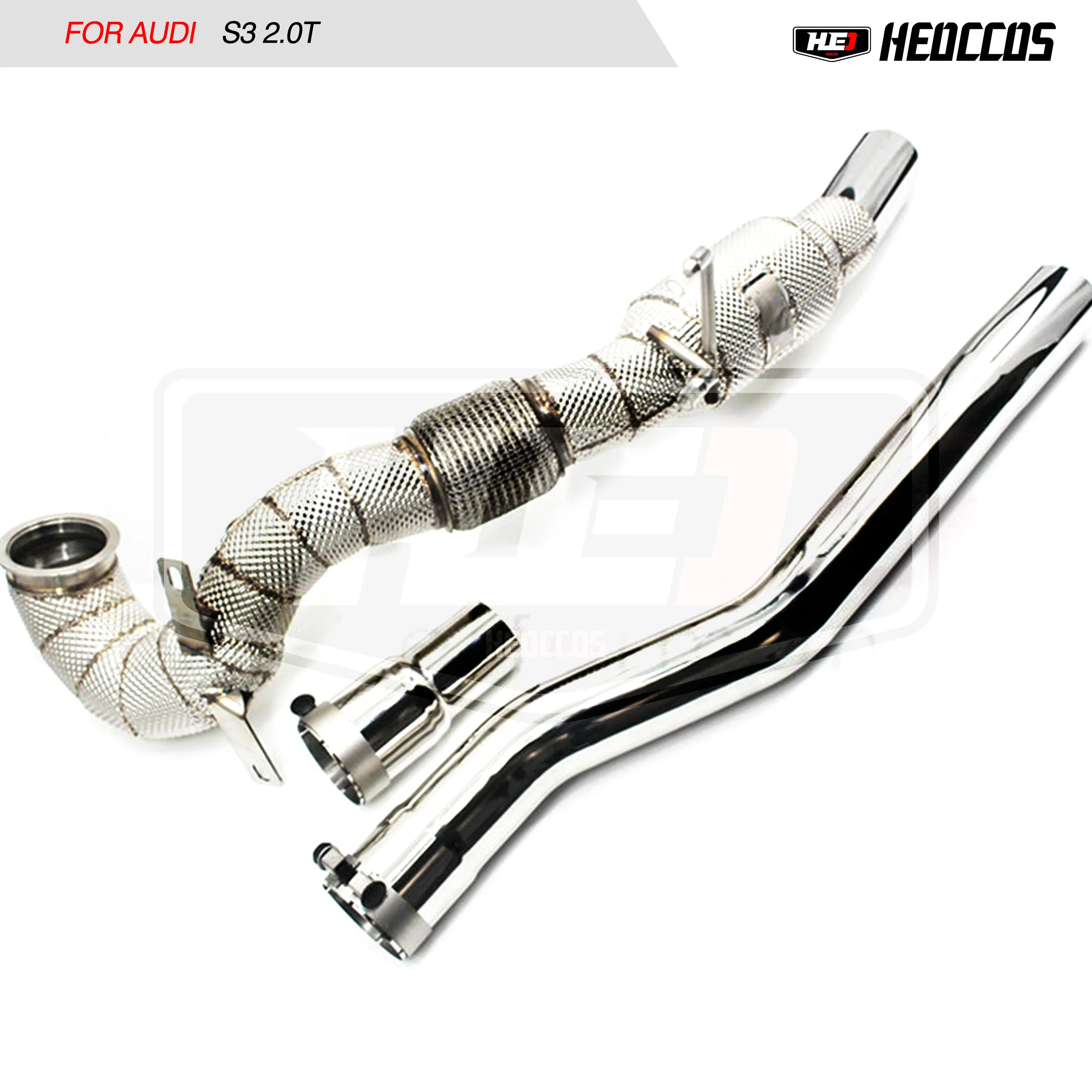 

HEO exhaust system high flow For AUDi S3 2.0T exhaust manifold downpipe, no catalytic converter header with cat pipe