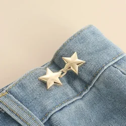 Adjustable Removable Waist Tightener Button Clips - 15mm (Gold)