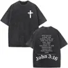 Christian Jesus Faith Over Fear Bible Verse Washed T-shirts Men Women Fashion Vintage Oversized T Shirts Harajuku Cotton T-shirt 2