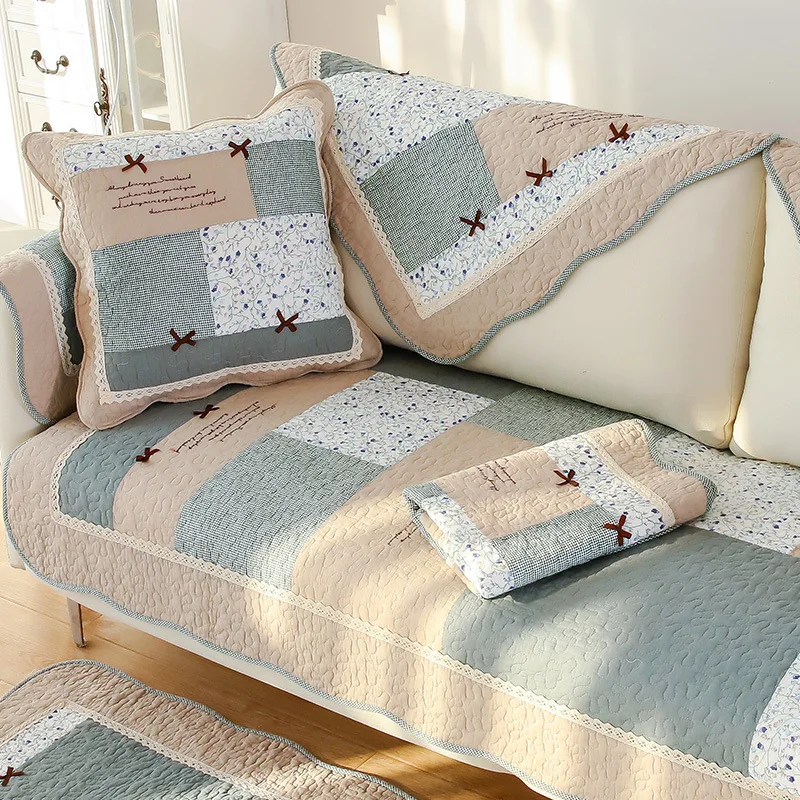 Cotton Fabric Four Seasons Sofa Cover Couch Cover Floral Plaid Printed Sofa Towel for Living Room lounge 2