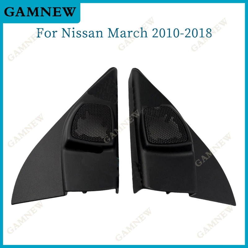 Reacondicionamiento de Audio para coche Nissan March 2010-2018, 2 piezas, ángulo de puerta, altavoz, cajas de cubierta, soportes