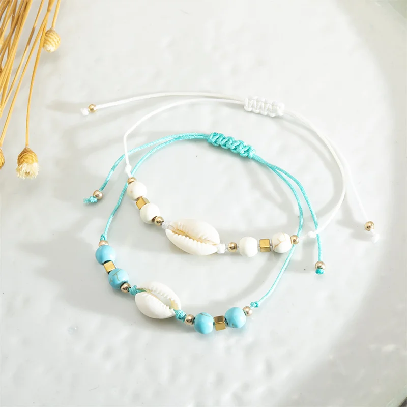 Neue 12 Teile/los Shell Seestern Armband Set Weben Armbänder Set Frauen Einstellbare Handgemachte Seil Geflecht Armband Schmuck Party Geschenk – Detail 11