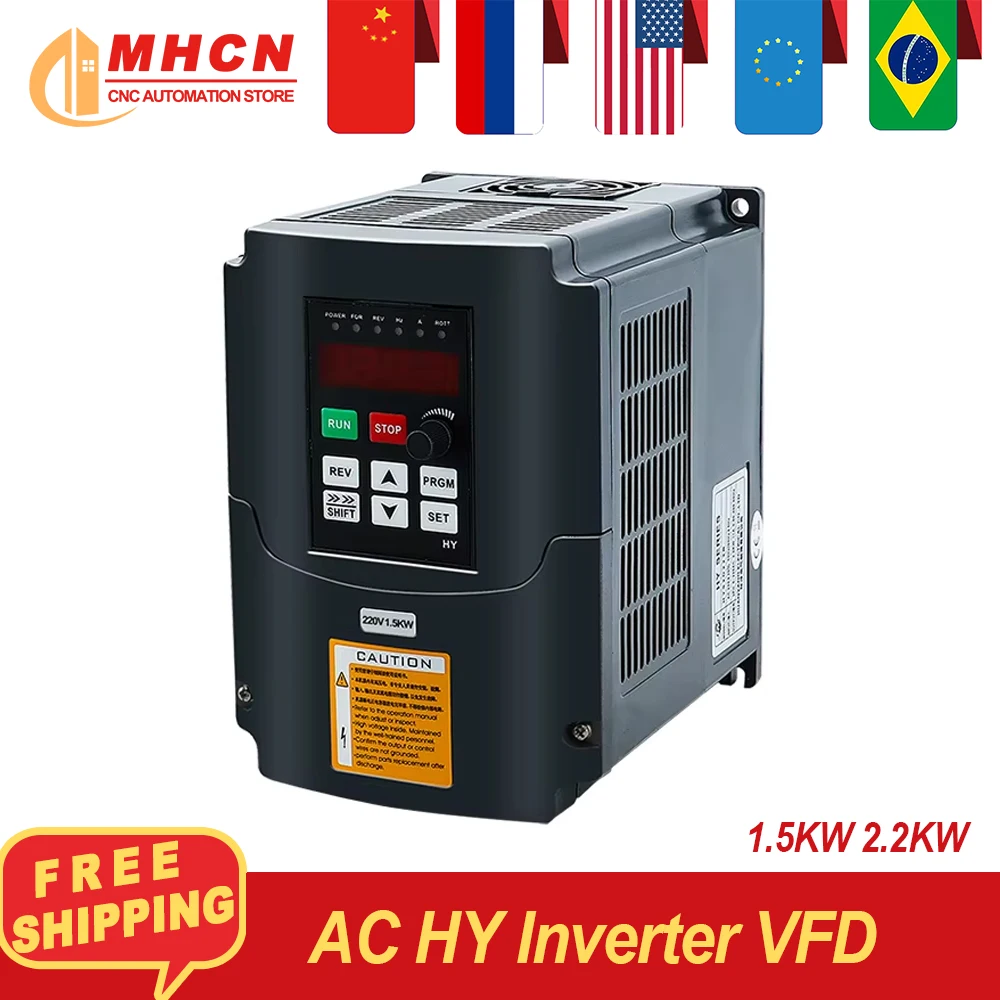HY 가변 주파수 드라이브, CNC 스핀들 모터 속도 제어용, VFD 화양 인버터, 0-400Hz, 3P 출력, 1.5KW, 2.2KW  - AliExpress
