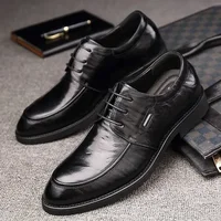 Men's Leather Shoes Casual Wedding Breathable Pointed Toe Shoes Comfortable Spring Autumn Season British Korean Style Shoes