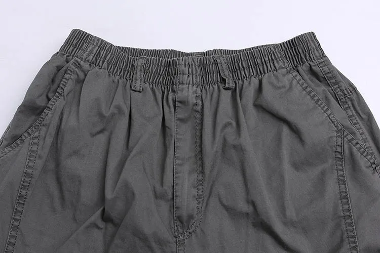 Summer cargo cotton thin pants pocket zipper large size big 8XL 10XL 9XL 140KG out door casual safari style pants black 48 4