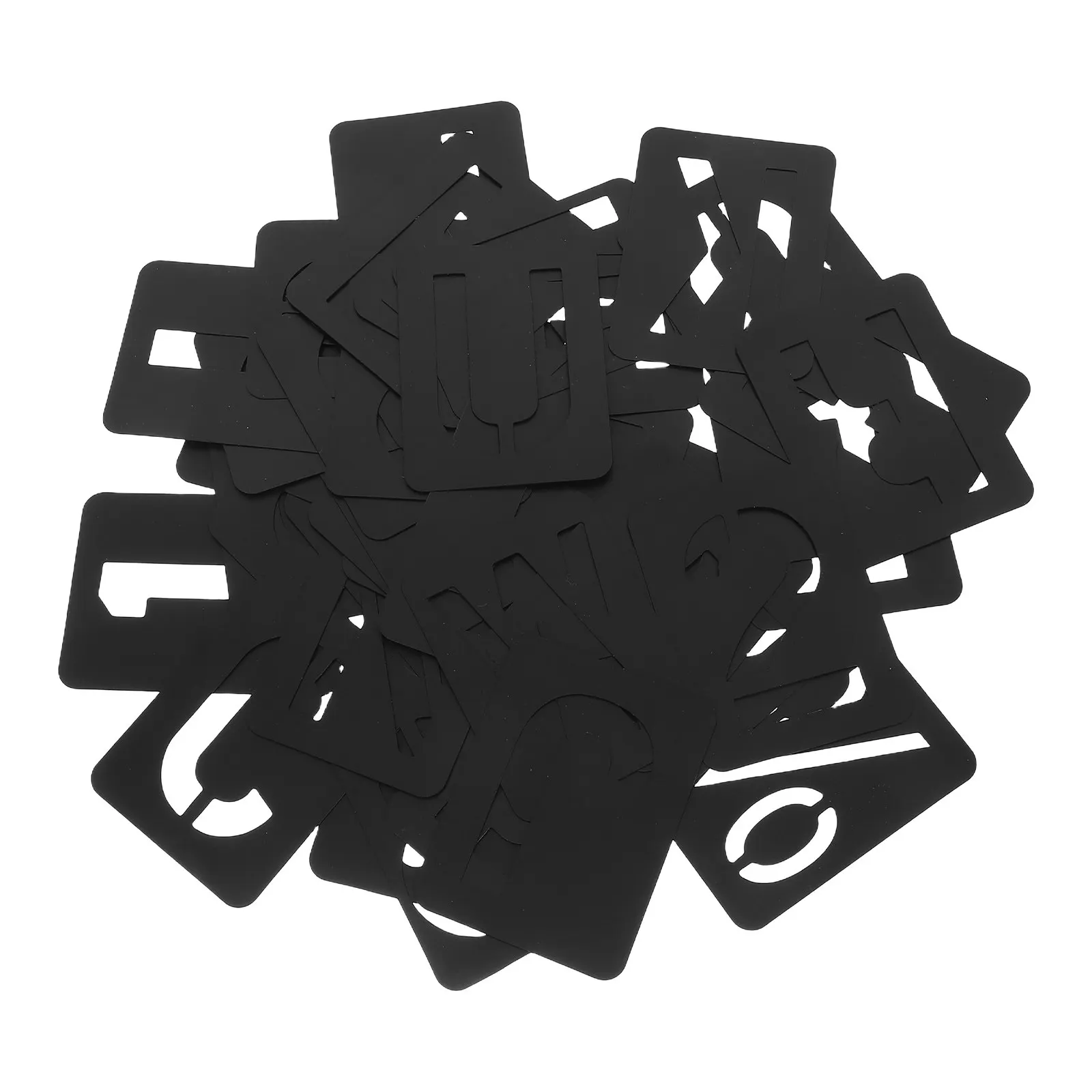42Pcs 문자 및 숫자 스텐실 세트 벽 가구 나무 스프레이 페인트 낙서용 중공 재사용 가능 PP 페인팅 템플릿