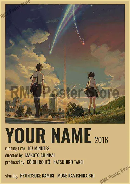 alt. movie poster your name (Kimi no Na wa)  Anime love movies, Movie  poster wall, Studio ghibli movies