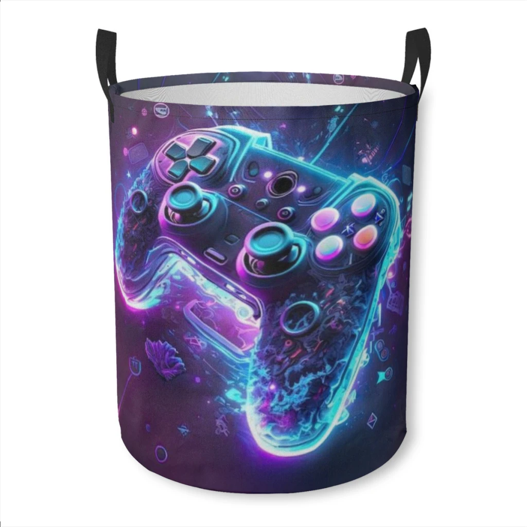 Dirty Laundry Basket Clothes Organizer Foldable Storage Bucket Bathroom Waterproof Clothing Storage Basket Game Controller