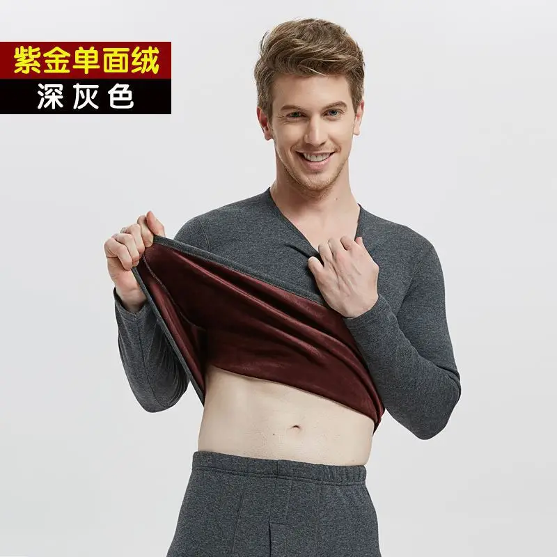 Winter Velvet Thick Thermal Underwear For Men Woman Winter Warm Casual O-neck Hight Stretch Long Johns Set Pajamas